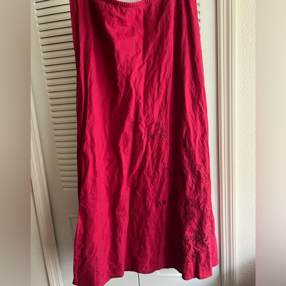 Lane Bryant Burgundy/red linen & cotton ankle length skirt. Size 18/20